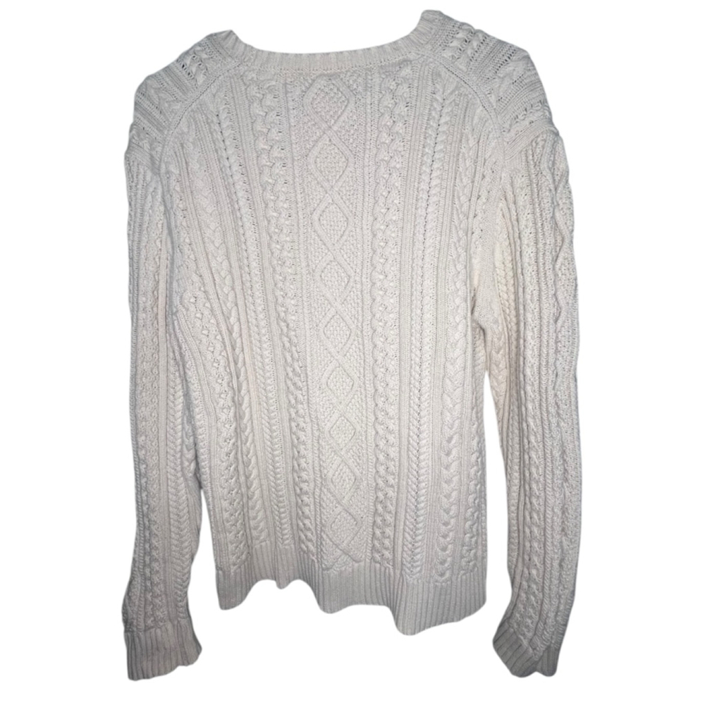 Amazon Essentials Classic Cream Cable Knit Chunky Cozy Pullover Sweater - Picture 5 of 6